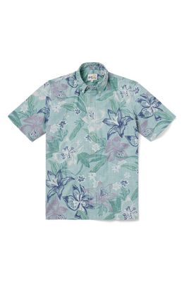 Reyn Spooner Stargazer Tailored Fit Short Sleeve Button-Down Shirt in Sea Foam