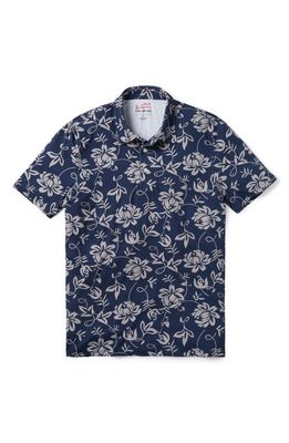 Reyn Spooner x Alfred Shaheen Classic Pareau Floral Performance Polo in Insignia Blue 