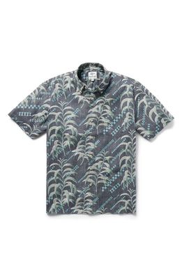 Reyn Spooner x Eddy Y Koa Tapa Short Sleeve Button-Down Shirt in Charcoal