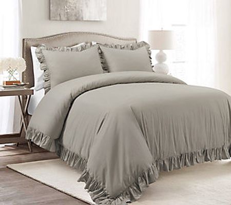 Reyna Cotton 3-Piece Full/Queen Duvet Cover Set by Lush Decor