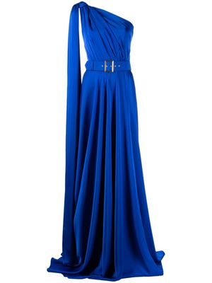 Rhea Costa Kira asymmetrical satin dress - Blue
