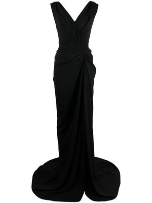 Rhea Costa mermaid-style V-neck maxi dress - Black