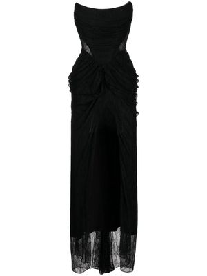Rhea Costa off-shoulder lace dress - Black