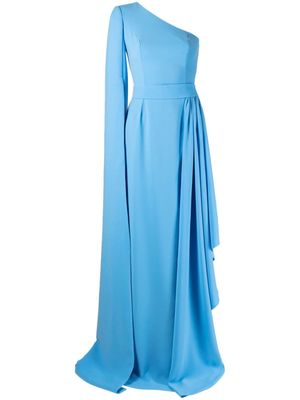 Rhea Costa one-shoulder gown - Blue