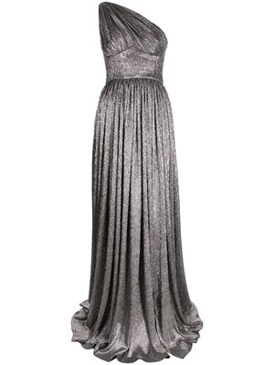 Rhea Costa one-shoulder metallic dress - Silver