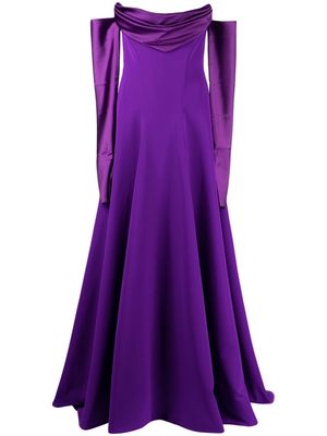 Rhea Costa Salma crepe long dress - Purple