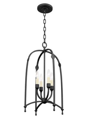 Rhett 4-Light Lantern - Black Iron - Size Small