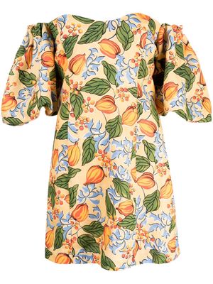 RHODE Dali floral-print off-shoulder minidress - Orange