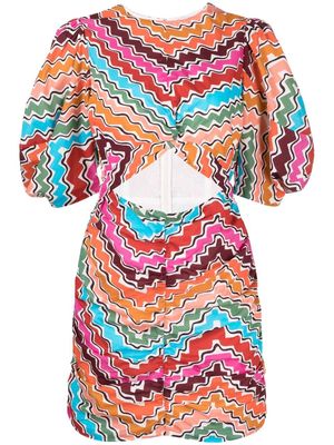 RHODE Isla patterned puff-sleeve blouse - Multicolour