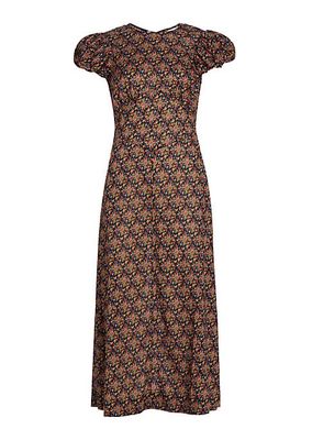 Rhodia Silk A-Line Midi-Dress