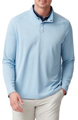 Rhone Clubhouse Performance Quarter Snap Top in Misty Blue