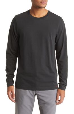 Rhone Element Long Sleeve Organic Cotton Blend T-Shirt in Black