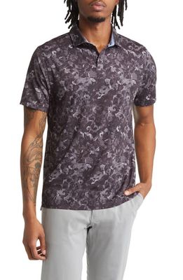Rhone Floral Performance Golf Polo in Smoked Pearl Floral Camo