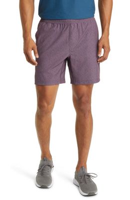 Rhone Mako 7-Inch Water Repellent Shorts in Maroon/Navy Texture Print