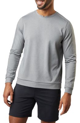 Rhone Spar Notch Crewneck Pullover in Smoked Pearl Heather