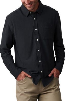 Rhone WFH Knit Button-Up Shirt in Black Heather