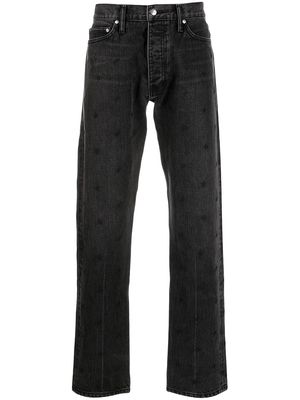Rhude all-over embroidered-logo jeans - Black