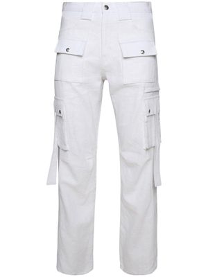 RHUDE Amaro linen cargo trousers - White
