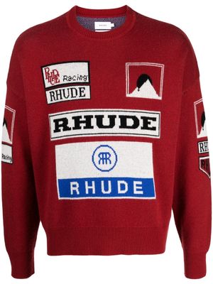 Rhude Ayrton intarsia-knit jumper - Red