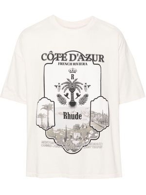 RHUDE Azur Mirror cotton T-shirt - White