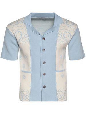 Rhude Banco knitted short-sleeve shirt - Blue