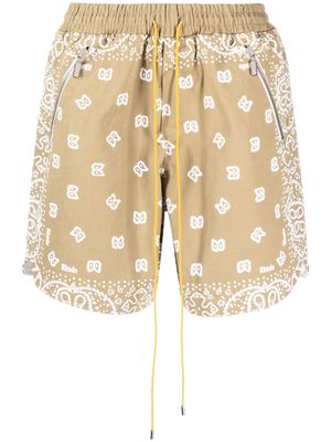 Rhude bandana-print cotton shorts - Brown