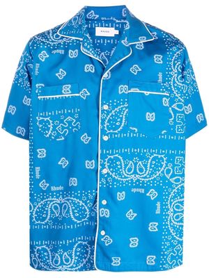 Rhude bandana-print short-sleeved shirt - Blue