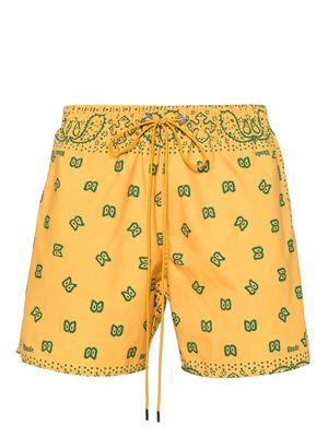 RHUDE bandana-print swim shorts - Yellow