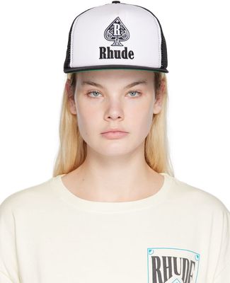 Rhude Black & White Spade Cap