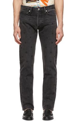 Rhude Black Embroidered Jeans