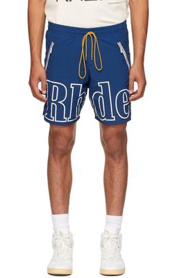Rhude Blue Logo Shorts