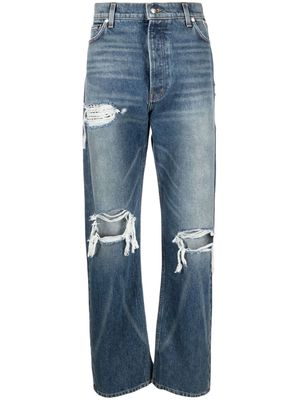 Rhude Boxer distressed straight-leg jeans - Blue