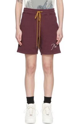 Rhude Burgundy Cotton Shorts