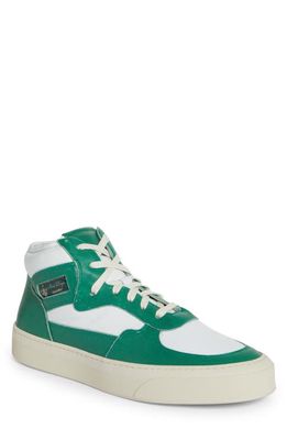 Rhude Cabriolet Mid Top Leather Sneaker in Green/White 0118