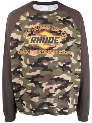 Rhude camouflage-print cotton T-shirt - Black