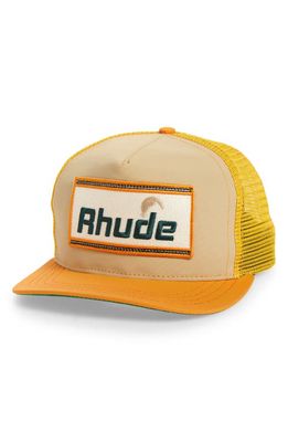 Rhude Cheval Trucker Hat in Orange/Tan 1309