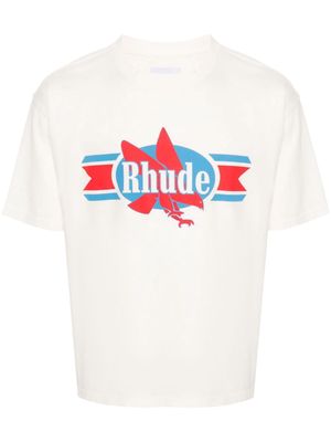 RHUDE Chevron Eagle cotton T-shirt - White