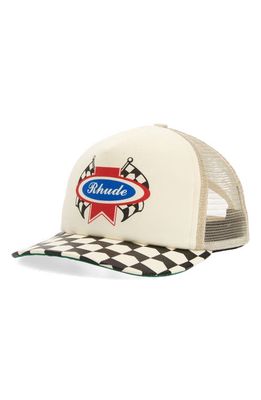 Rhude Chevron Rally Trucker Hat in Off-White