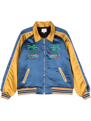 RHUDE colour-block bomber jacket - Blue