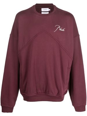 RHUDE cotton logo sweatshirt - Red