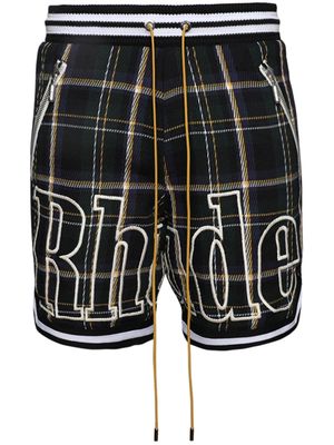 Rhude Court flannel shorts - Green
