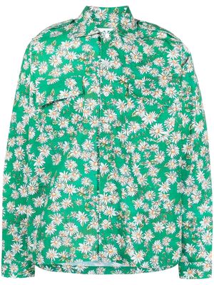 Rhude daisy-print long-sleeved shirt - Green