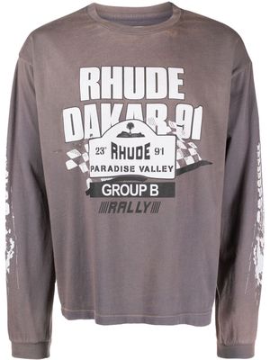 Rhude Dakar 91 long-sleeve T-shirt - Grey