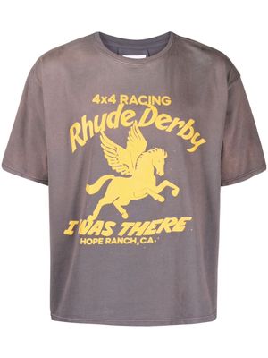 Rhude Derby logo-print T-shirt - Grey
