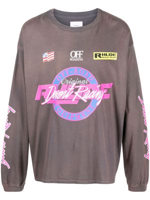 Rhude Desert Racing cotton T-shirt - Grey