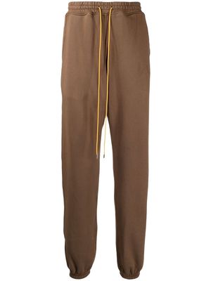 Rhude drawstring-waist cotton track pants - Brown