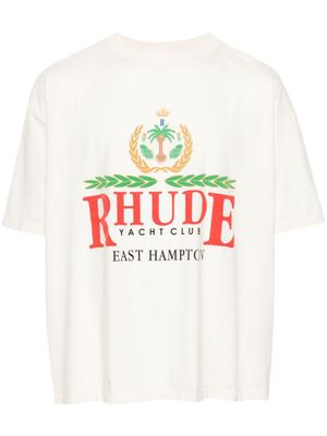 RHUDE East Hampton Crest cotton T-shirt - Neutrals