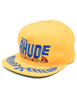 Rhude embroidered-logo flat-peak cap - Yellow