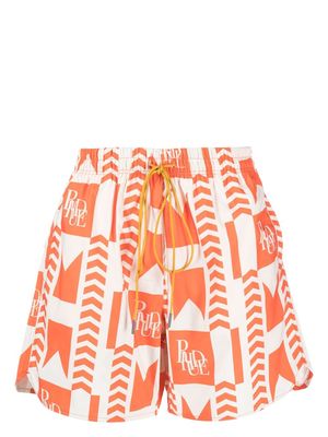 Rhude Grasse logo-print swim shorts - Orange