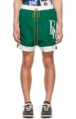 Rhude Green Nylon Shorts